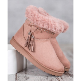 SHELOVET Mukluki con cristalli rosa 1