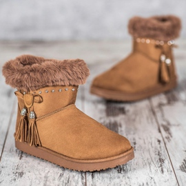 SHELOVET Mukluki con cristalli marrone 2