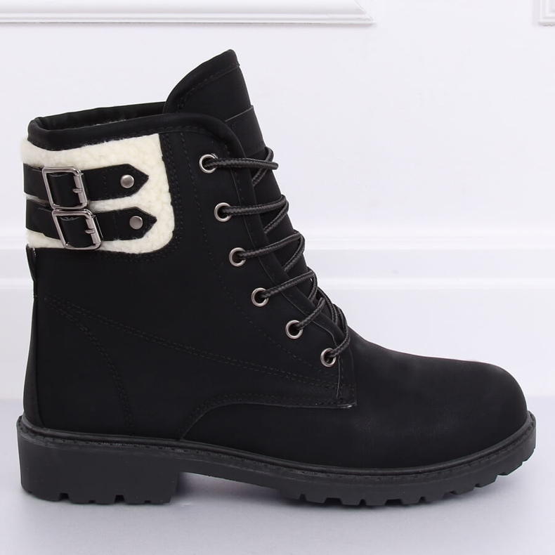 Stivali in legno isolati neri da donna 1120-PA Black nero 1