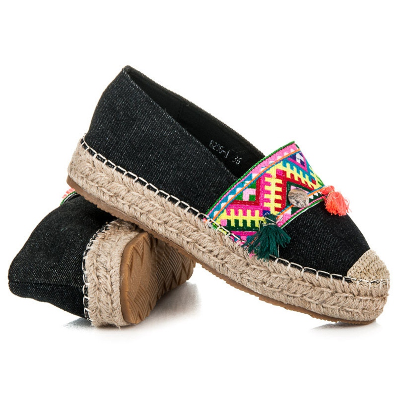 Vices Espadrillas con stampa etnica nero 1
