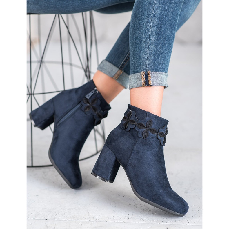 Kylie Stivali in pelle scamosciata blu navy 2