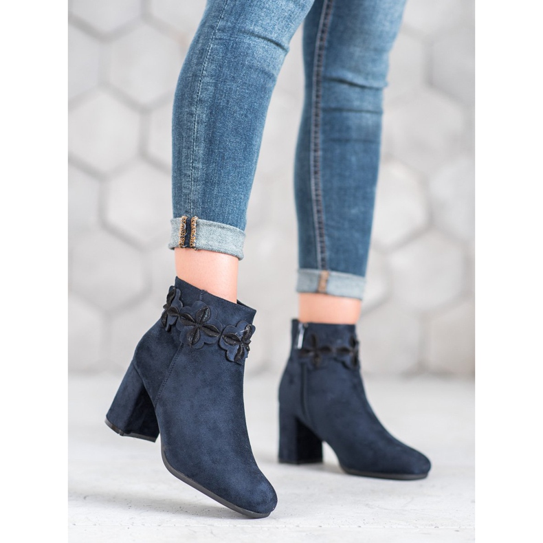 Kylie Stivali in pelle scamosciata blu navy 1