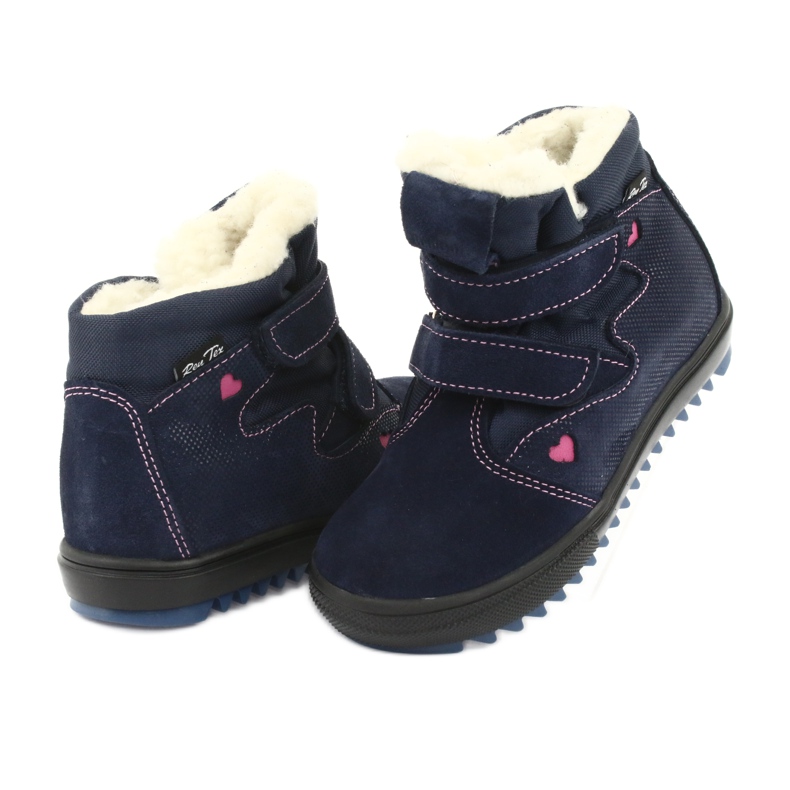 Ren But Stivali con membrana in velcro 4411 blu navy rosa 4