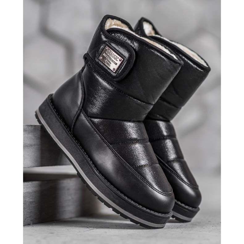 SHELOVET Stivali da neve con glitter nero 1