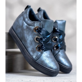 New Tlck Scarpe legate con un nastro blu 1