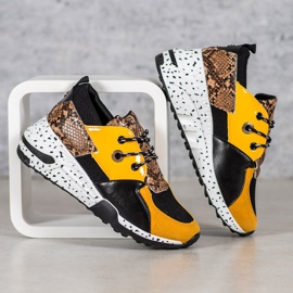 Sneakers VICES con stampa serpente multicolore giallo 1