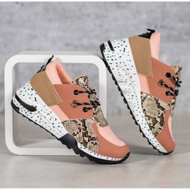 Sneakers VICES con stampa serpente rosa 1