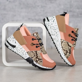 Sneakers VICES con stampa serpente rosa 2