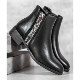 Filippo Stivali alla moda con stampa serpente nero 1