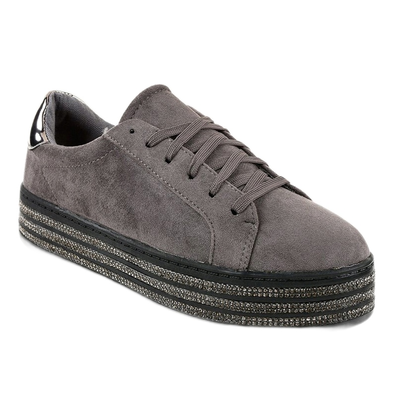 Sneakers da donna con decorazioni grigie G280 grigio 1