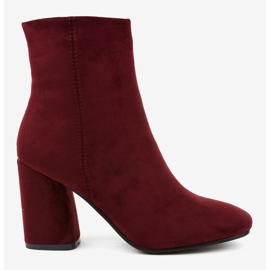 Stivaletti scamosciati bordeaux sul post 3486 rosso 2