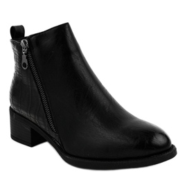 Stivaletti neri con cerniera TX-3201 nero 1