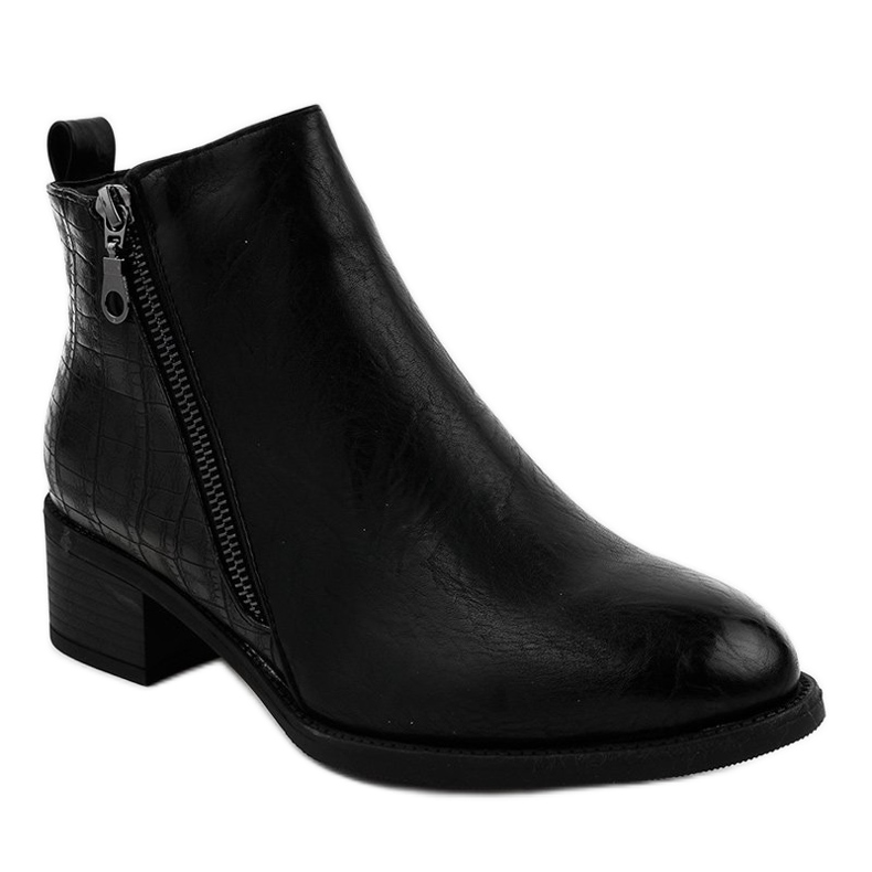 Stivaletti neri con cerniera TX-3201 nero 1