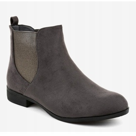 Stivali bassi in camoscio grigio con elastico 100-917BO 1