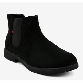 Stivali da donna piatti neri con elastico Y206 nero 1