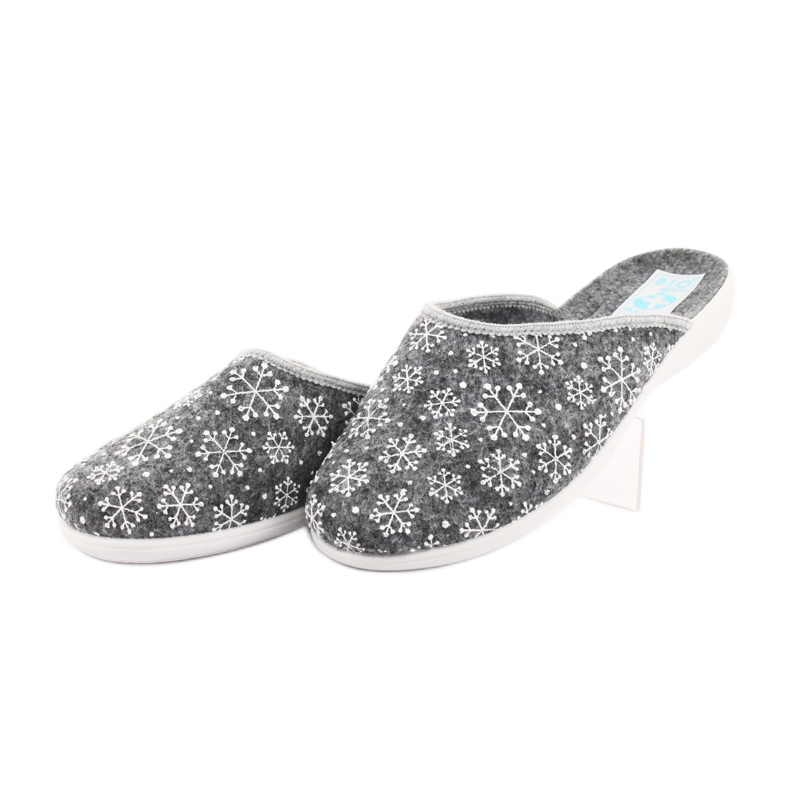 Pantofole Adanex feltro fiocco di neve 24215 bianca grigio 3