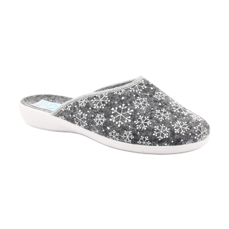 Pantofole Adanex feltro fiocco di neve 24215 bianco grigio 1