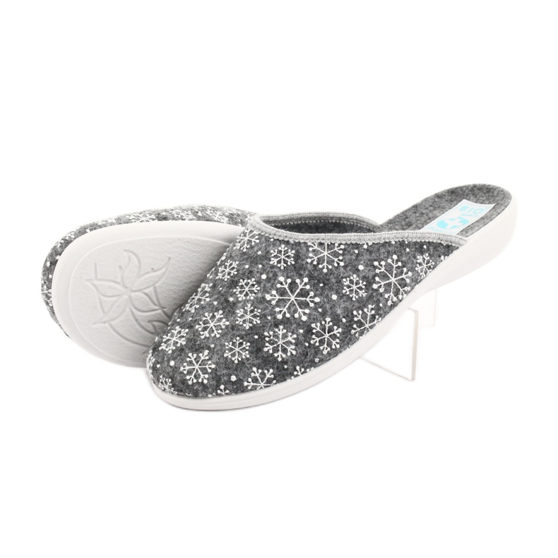Pantofole Adanex feltro fiocco di neve 24215 bianca grigio 4