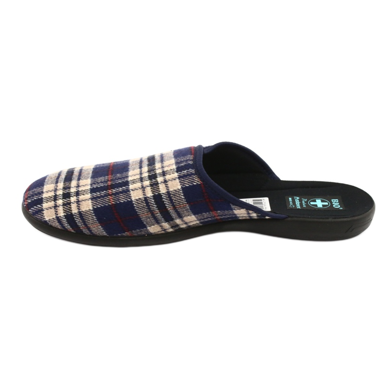 Pantofole uomo Adanex a scacchi pantofole marrone blu navy 2