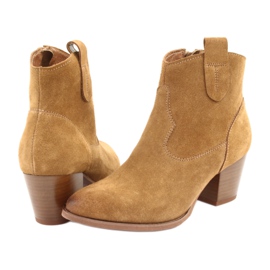 Stivali texani Anabelle 1466 in camoscio cammello chiaro marrone multicolore giallo 3