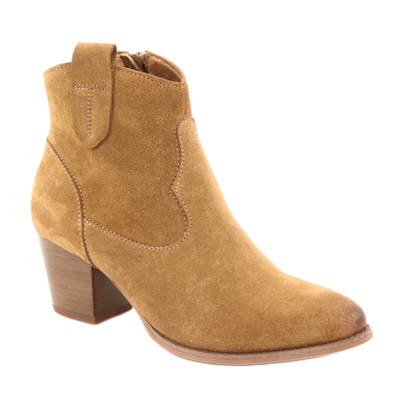 Stivali texani Anabelle 1466 in camoscio cammello chiaro marrone multicolore giallo 1