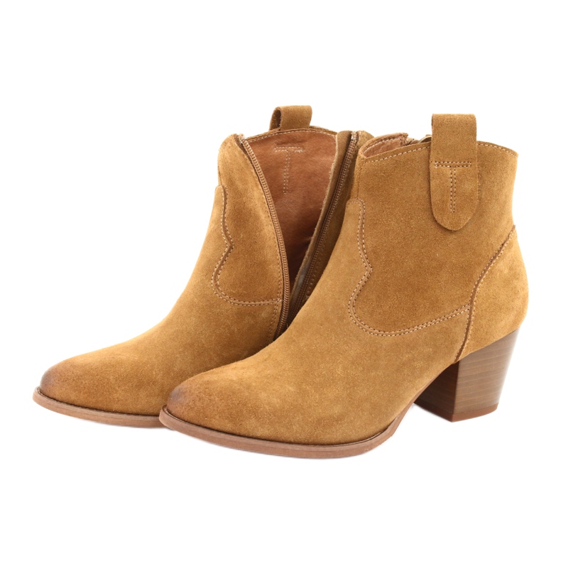 Stivali texani Anabelle 1466 in camoscio cammello chiaro marrone multicolore giallo 4