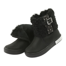 American Club Stivali per ragazze con pelliccia GC35 con paillettes nere nero 5