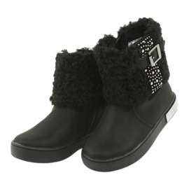 American Club Stivali per ragazze con pelliccia GC35 con paillettes nere nero 3