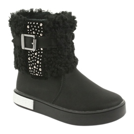 American Club Stivali per ragazze con pelliccia GC35 con paillettes nere nero 1