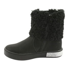 American Club Stivali per ragazze con pelliccia GC35 con paillettes nere nero 2
