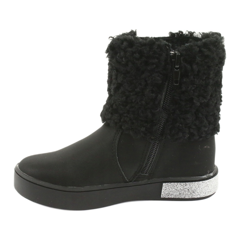 American Club Stivali per ragazze con pelliccia GC35 con paillettes nere nero 2