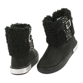 American Club Stivali per ragazze con pelliccia GC35 con paillettes nere nero 4