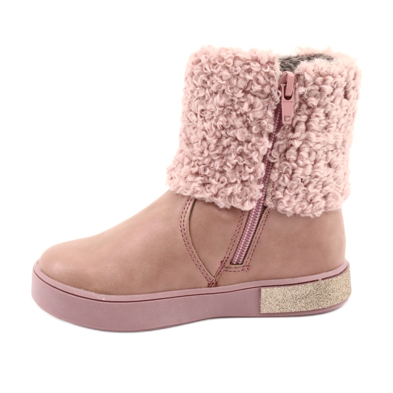 American Club Stivali con pelliccia con cerniera rosa 2