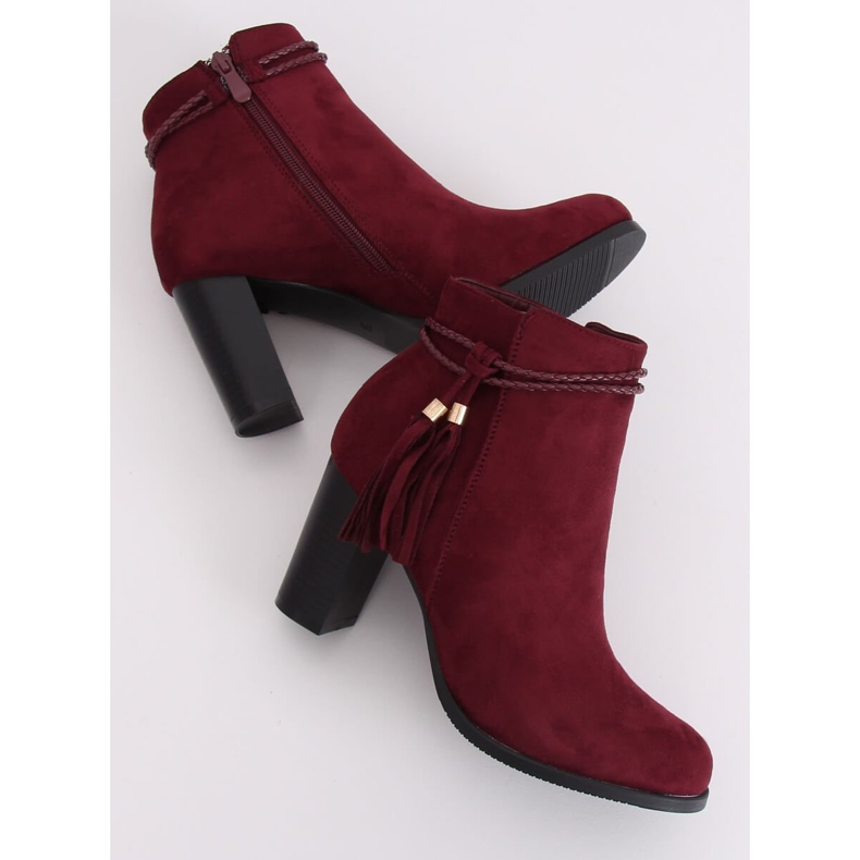 Stivali bordeaux con tacco alto VQ-31 Winered rosso 1