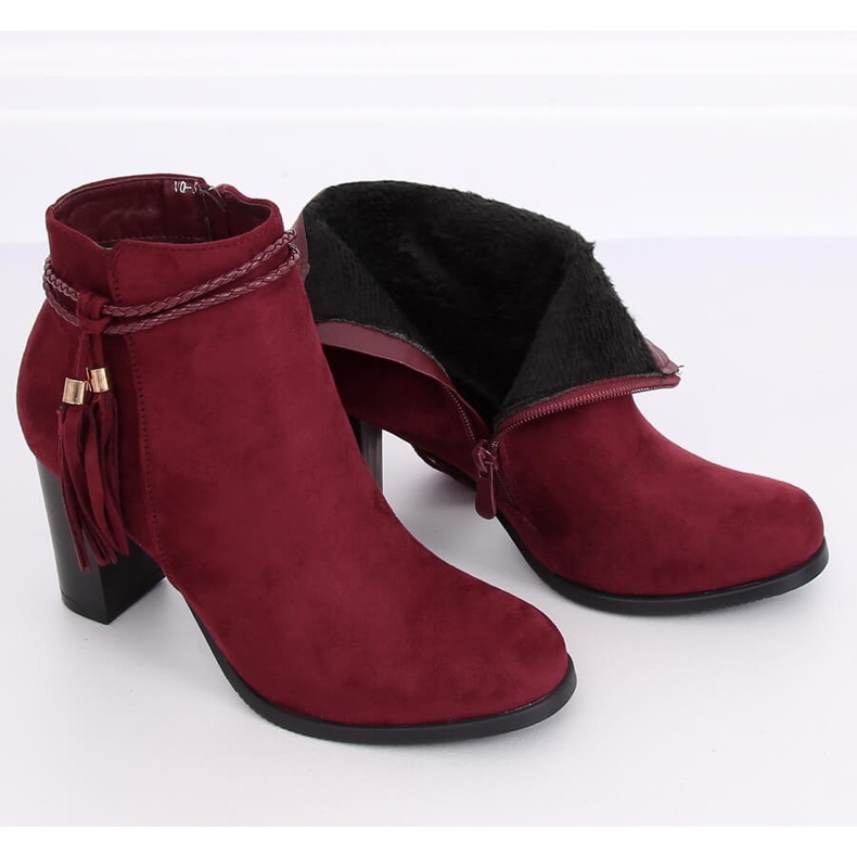 Stivali bordeaux con tacco alto VQ-31 Winered rosso 2