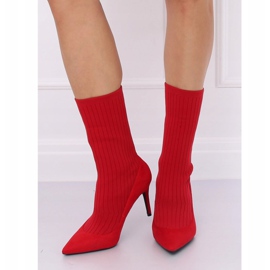 Stivali con tomaia a calzino rosso T5033 Rosso 2