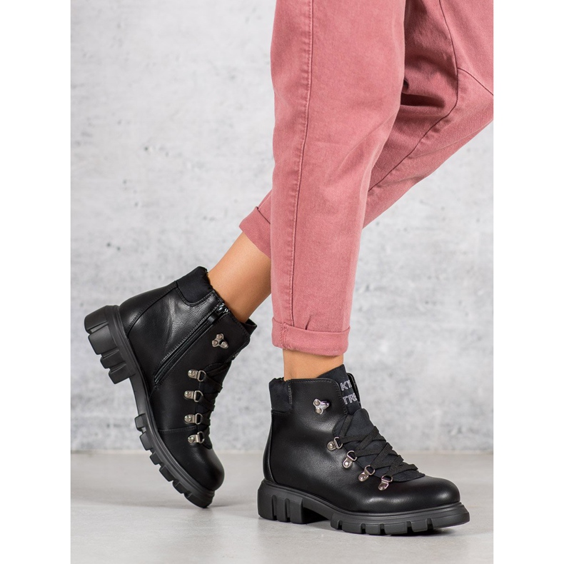 Kylie Stivali stringati nero 1