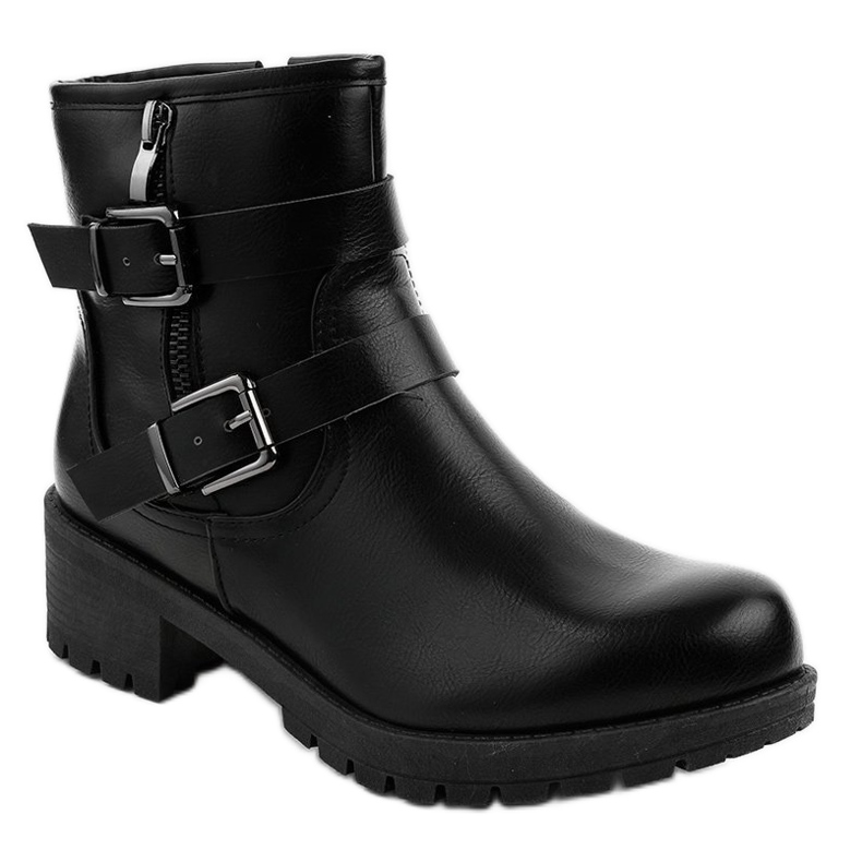 Stivali neri con fibbie 9996-5 nero 1