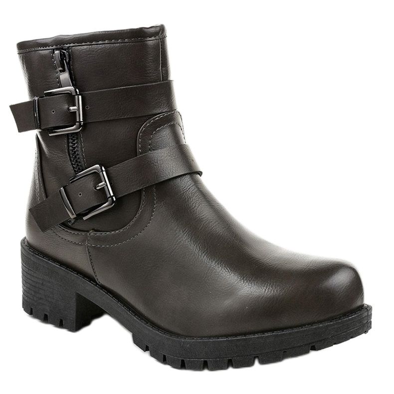 Stivali grigi con fibbie 9996-5 grigio 1