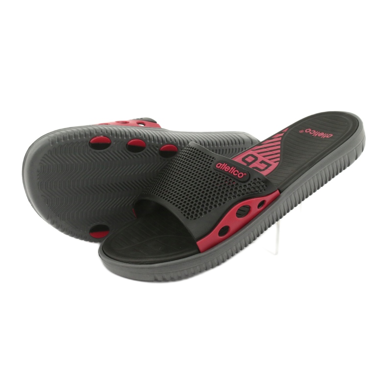 6168 Ciabatte da piscina Atletico nero rosso 4