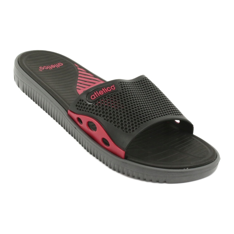 6168 Ciabatte da piscina Atletico nero rosso 1
