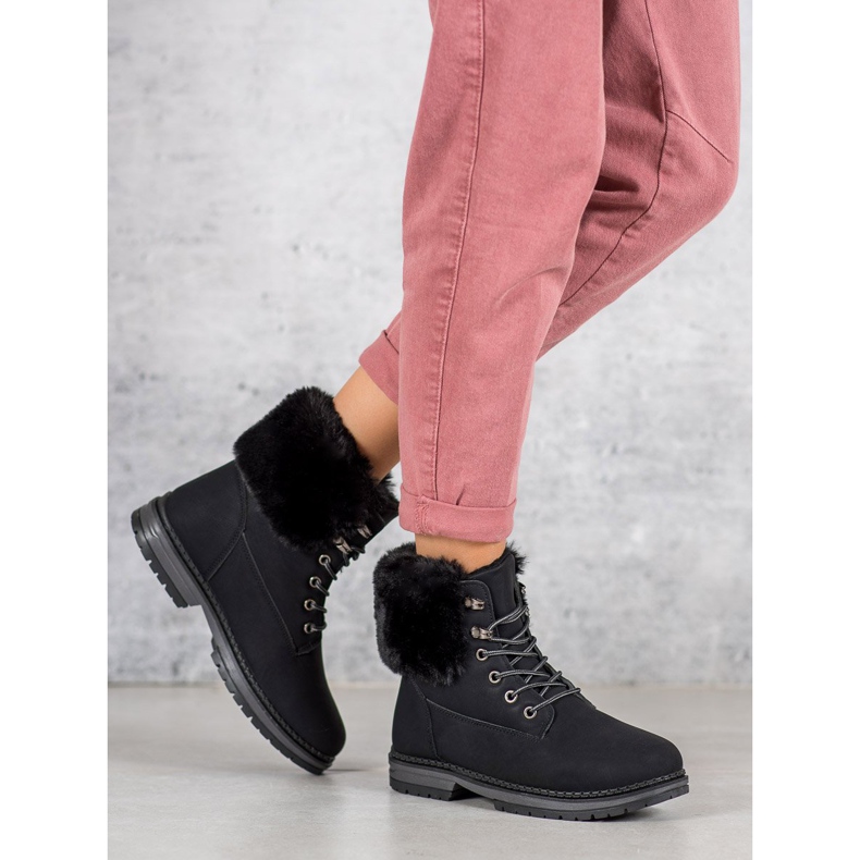 SDS Trappers neri con pelliccia nero 1