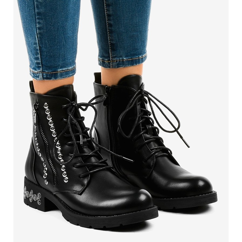 Stivali alti da donna neri con cerniera KL-602 nero 1