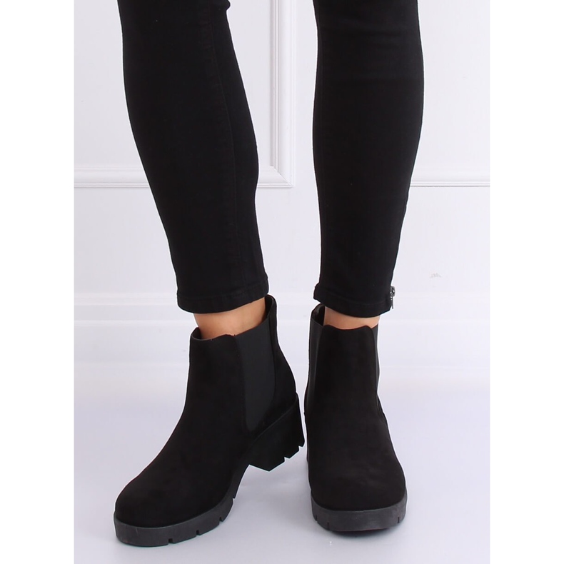 Stivaletti Chelsea neri con suola spessa 9996-6 Black nero 1