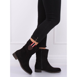 Stivali neri piatti da donna neri 99-110 Black nero 2