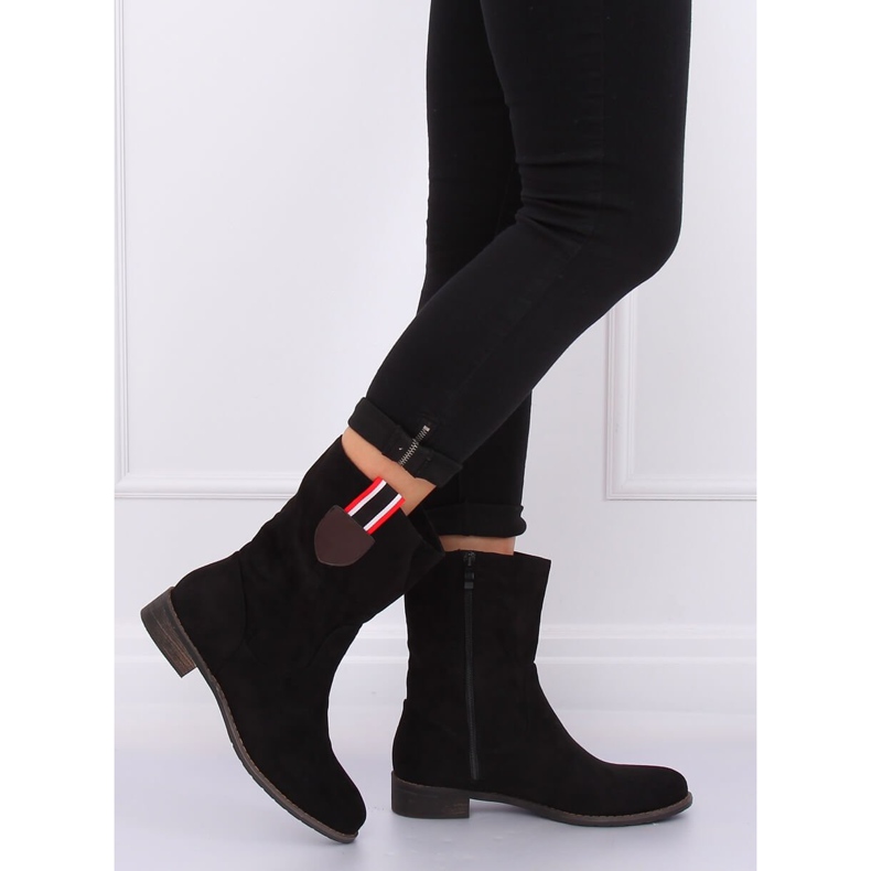 Stivali neri piatti da donna neri 99-110 Black nero 2