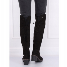 Stivali sopra il ginocchio con suola in gomma nero 8B938 Black 1