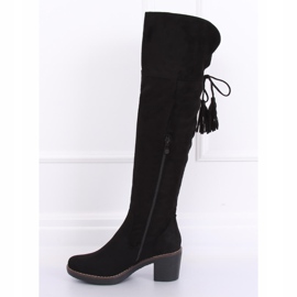 Stivali sopra il ginocchio con suola in gomma nero 8B938 Black 2