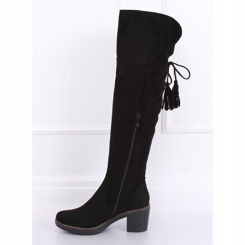 Stivali sopra il ginocchio con suola in gomma nero 8B938 Black 2