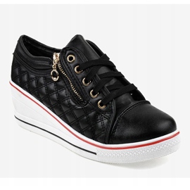 Sneakers nere sulla zeppa LT-413B-1 nero 1